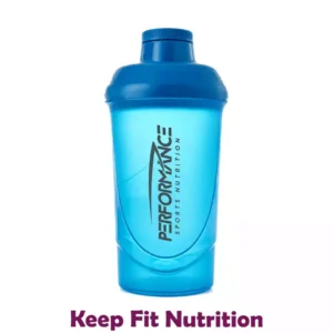 Shaker 600ml bleu Performance Sports Nutrition, accessoire de fitness étanche.